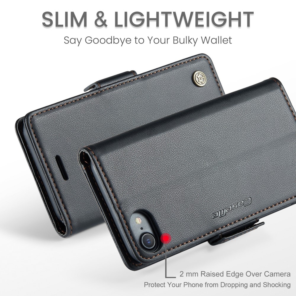 RFID blocking Slim Lommebokveske iPhone SE (2022) svart