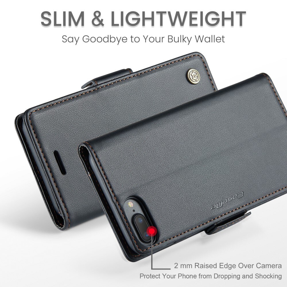 RFID blocking Slim Lommebokveske iPhone 7 Plus/8 Plus svart