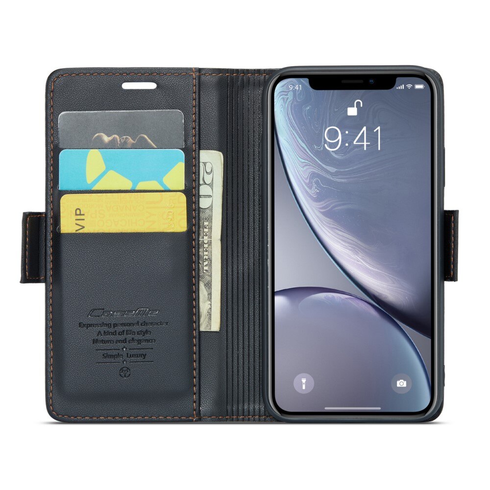 RFID blocking Slim Lommebokveske iPhone Xr Svart