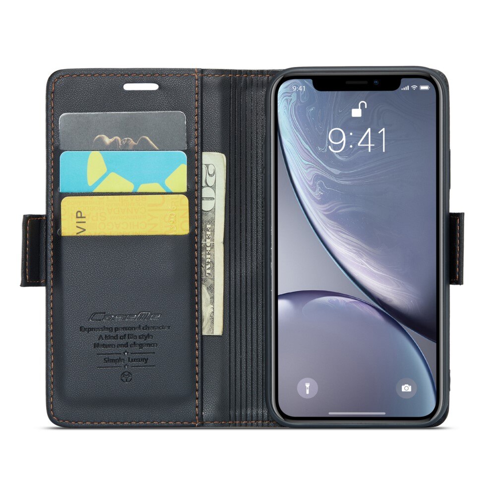 RFID blocking Slim Lommebokveske iPhone XR svart