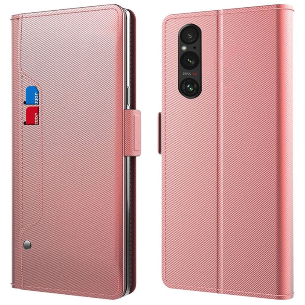 Lommebokdeksel Speil Sony Xperia 1 V rosa gull