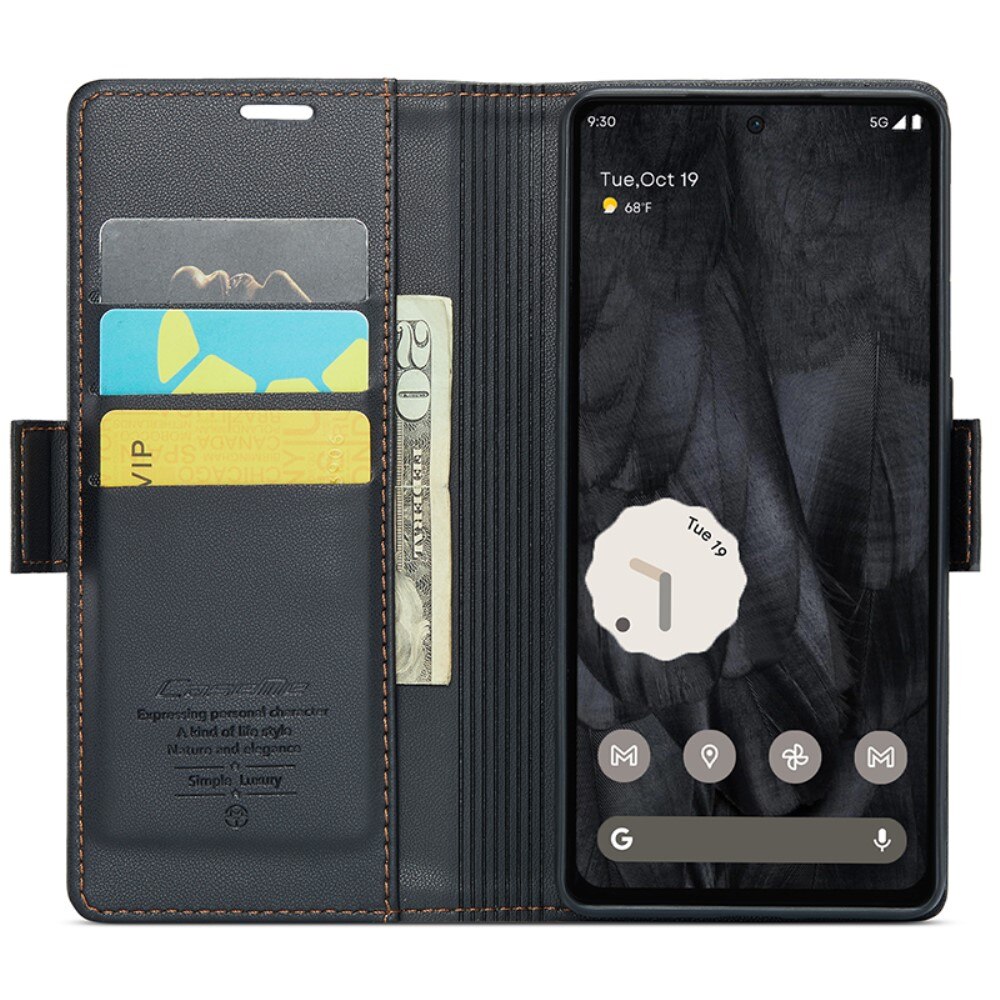 RFID blocking Slim Lommebokveske Google Pixel 8 Pro Svart
