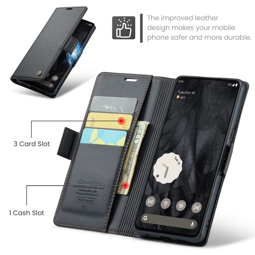 RFID blocking Slim Lommebokveske Google Pixel 8 Pro Svart