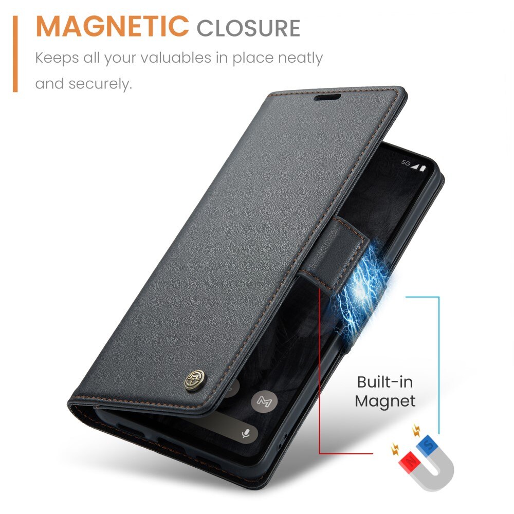 RFID blocking Slim Lommebokveske Google Pixel 8 Pro Svart
