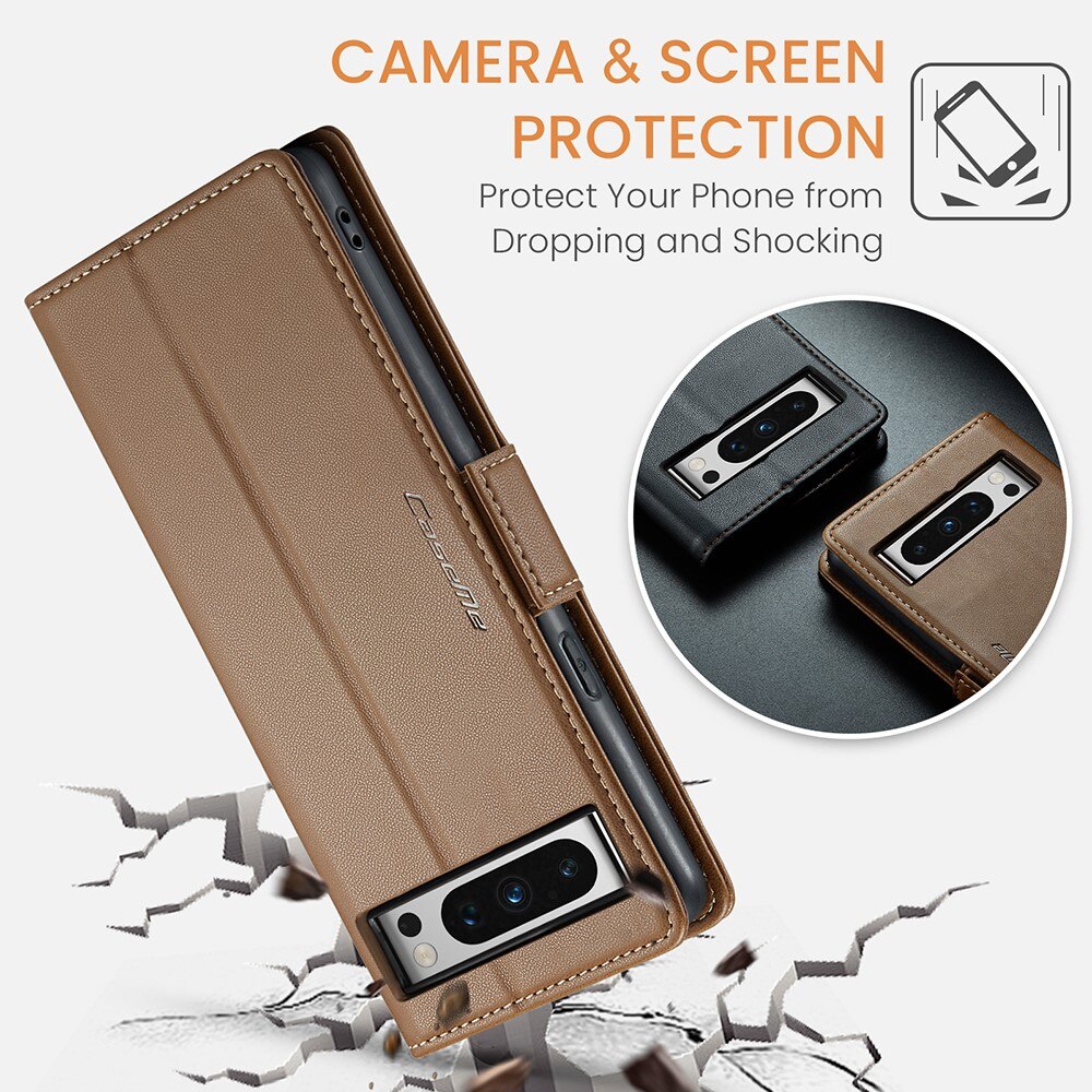 RFID blocking Slim Lommebokveske Google Pixel 8 Pro Brun