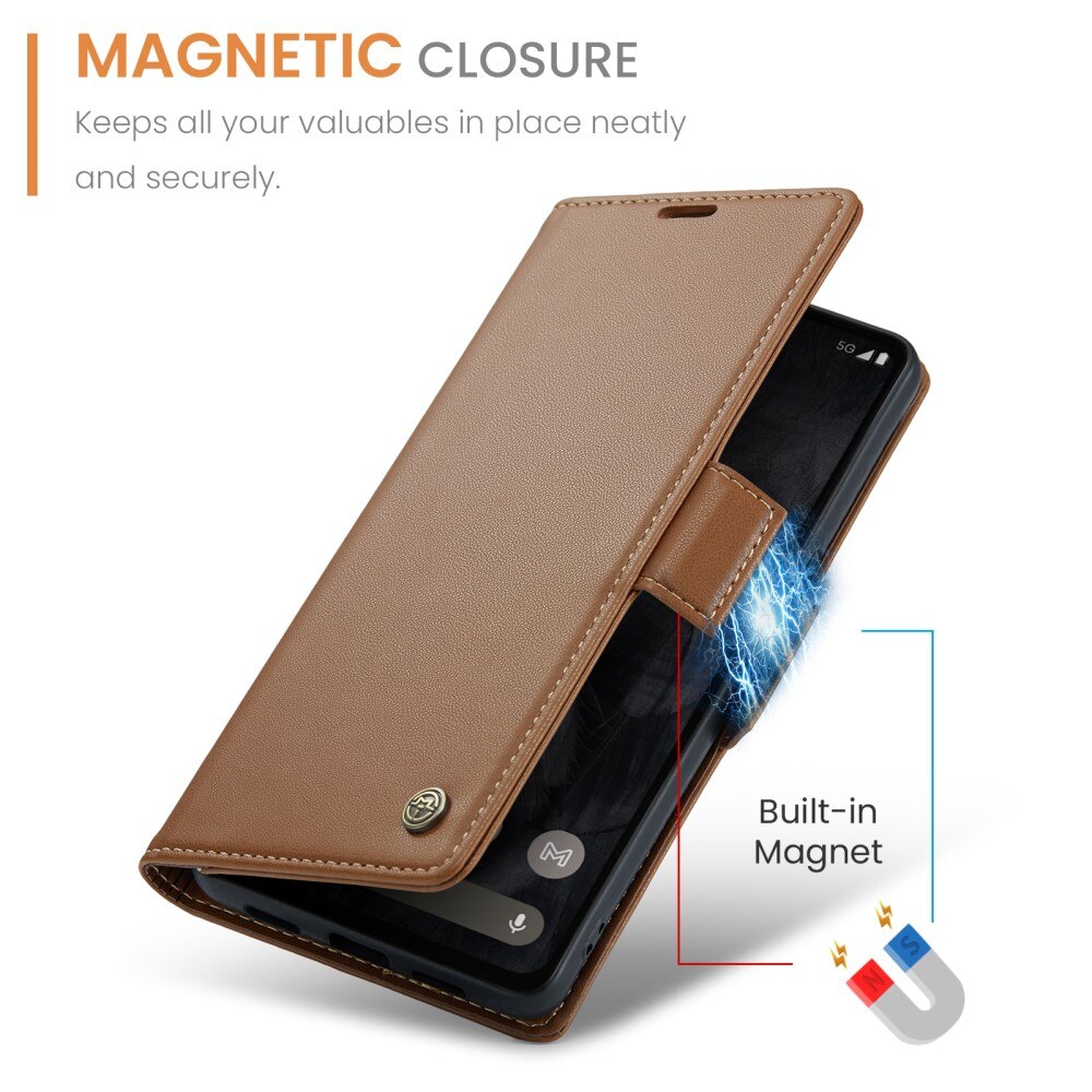 RFID blocking Slim Lommebokveske Google Pixel 8 Pro Brun