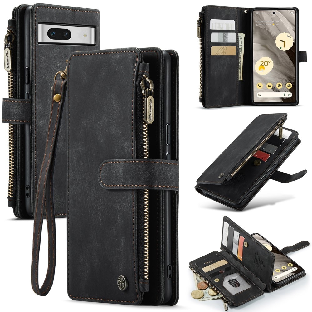 Zipper Wallet Google Pixel 7a svart