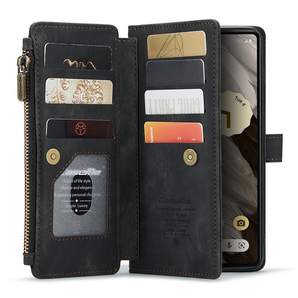 Zipper Wallet Google Pixel 7a svart