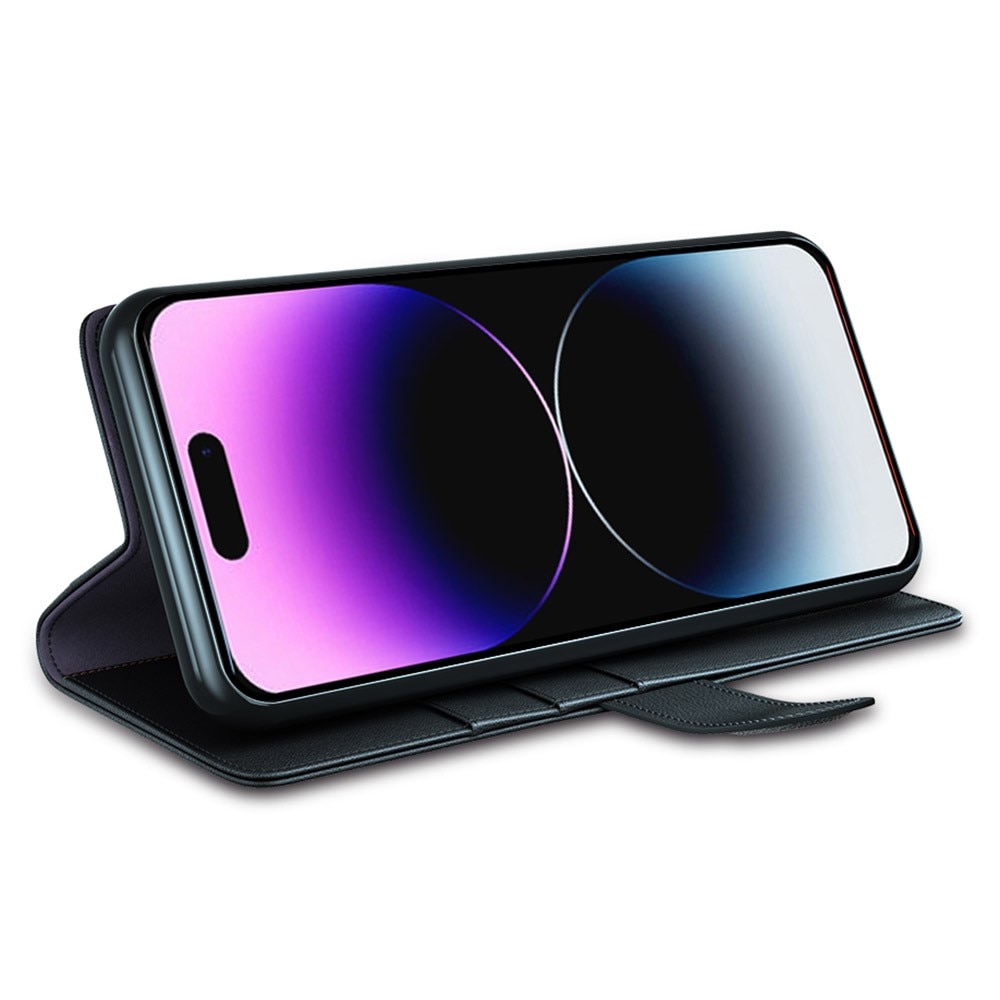 Ekte Lærveske iPhone 15 Pro Max Svart