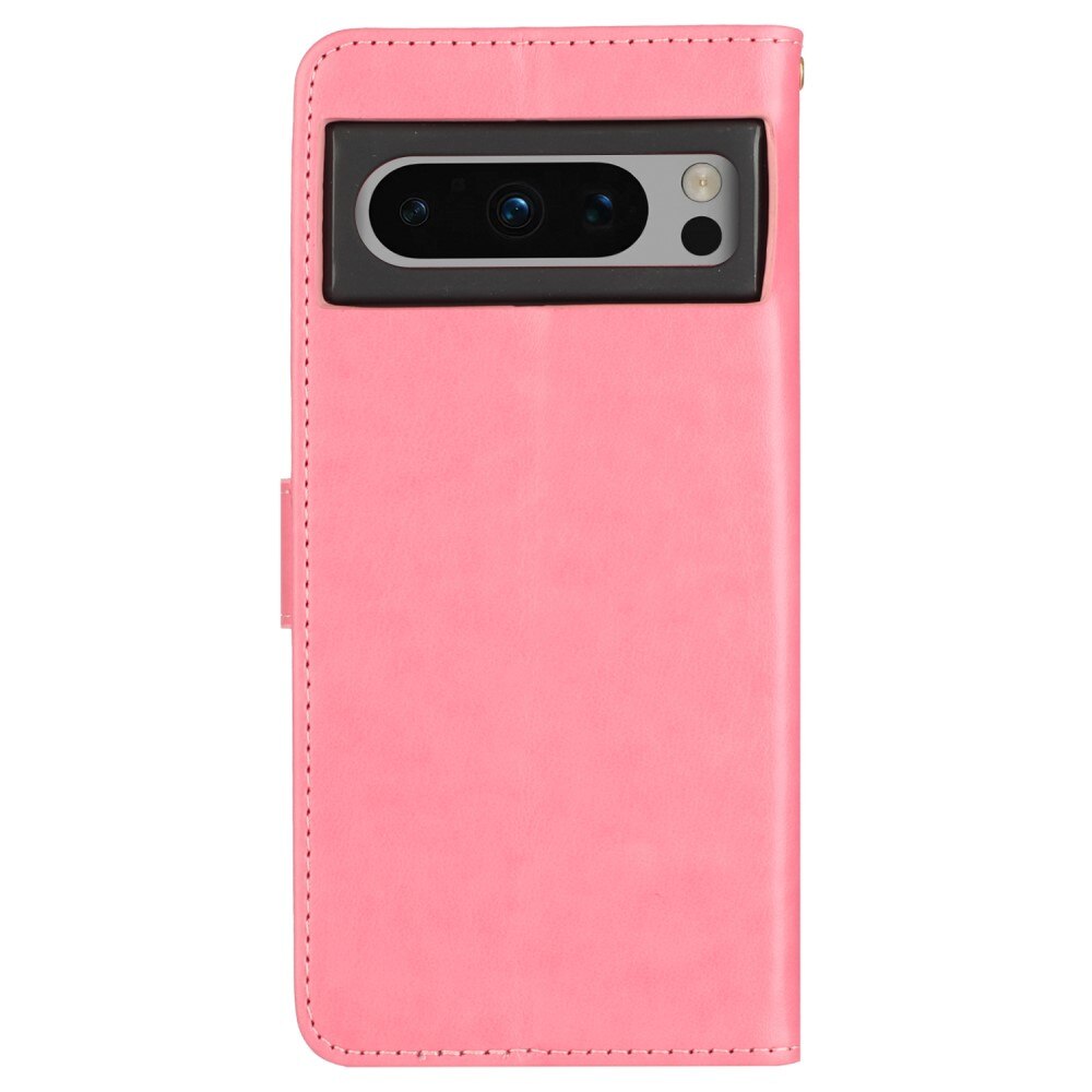 Lærveske Sommerfugler Google Pixel 8 Pro Rosa