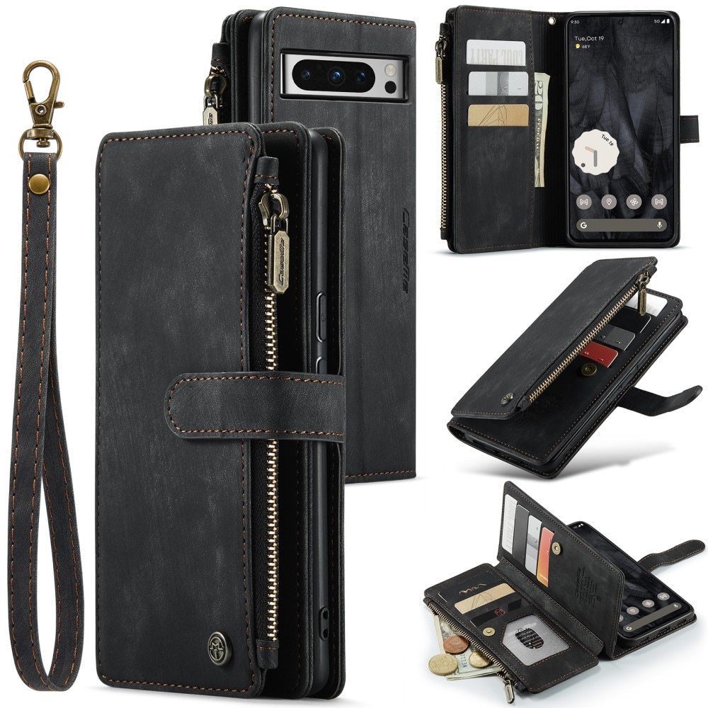 Zipper Wallet Google Pixel 8 Pro svart