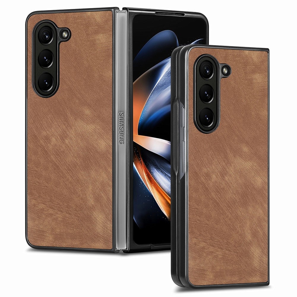 Lærdeksel Samsung Galaxy Z Fold 5 brun