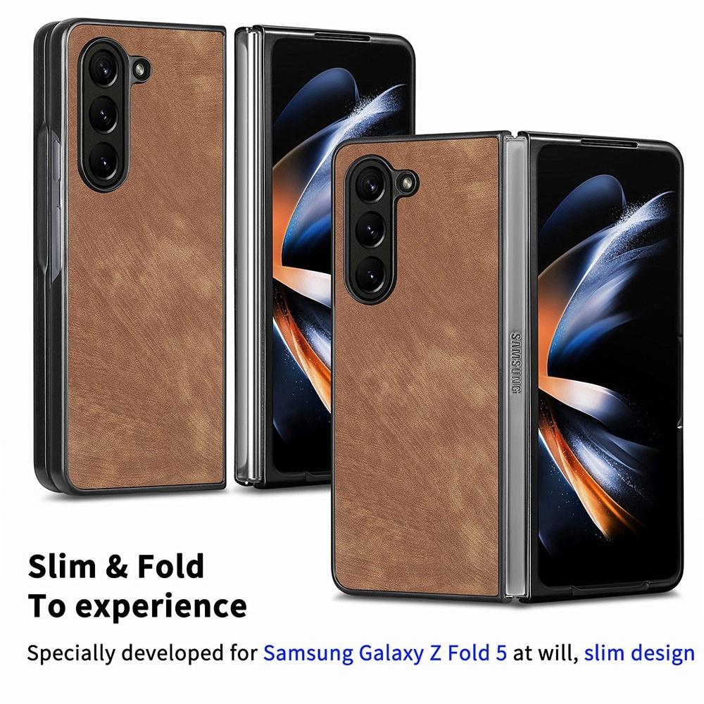 Lærdeksel Samsung Galaxy Z Fold 5 brun