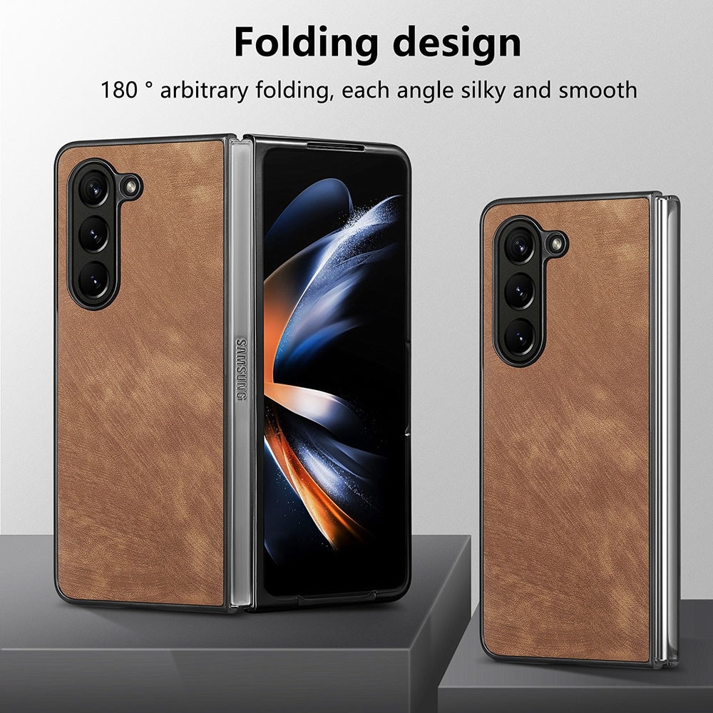 Lærdeksel Samsung Galaxy Z Fold 5 brun