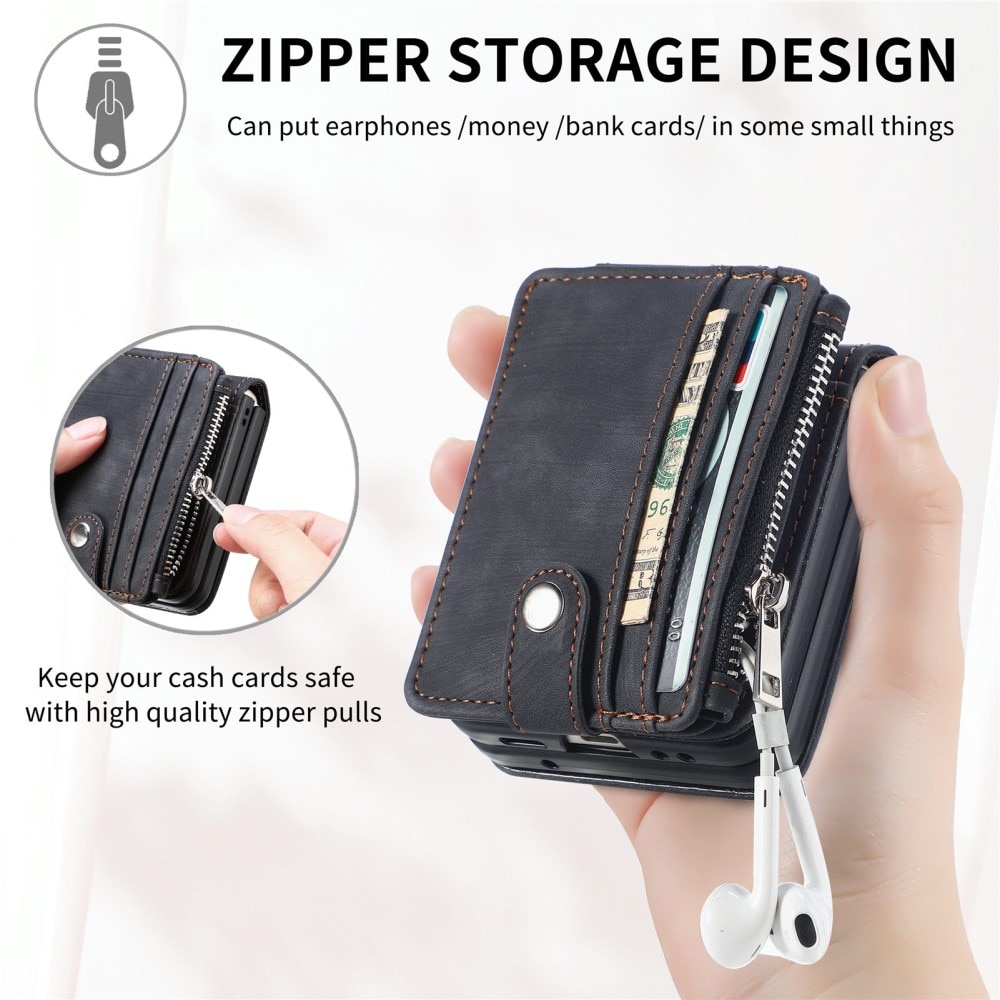 Mobilveske Multi-slot Zipper Samsung Galaxy Z Flip 5 svart