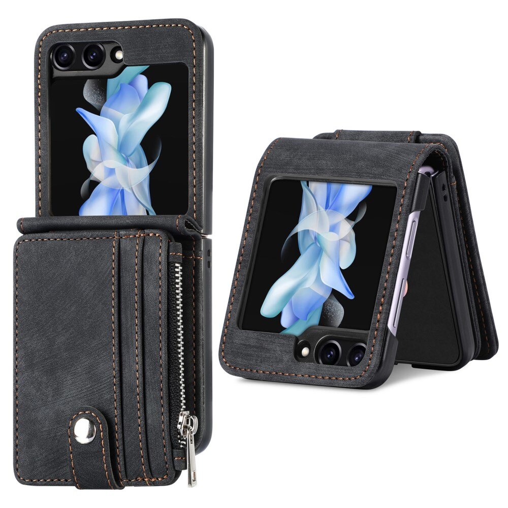 Mobilveske Multi-slot Zipper Samsung Galaxy Z Flip 5 svart