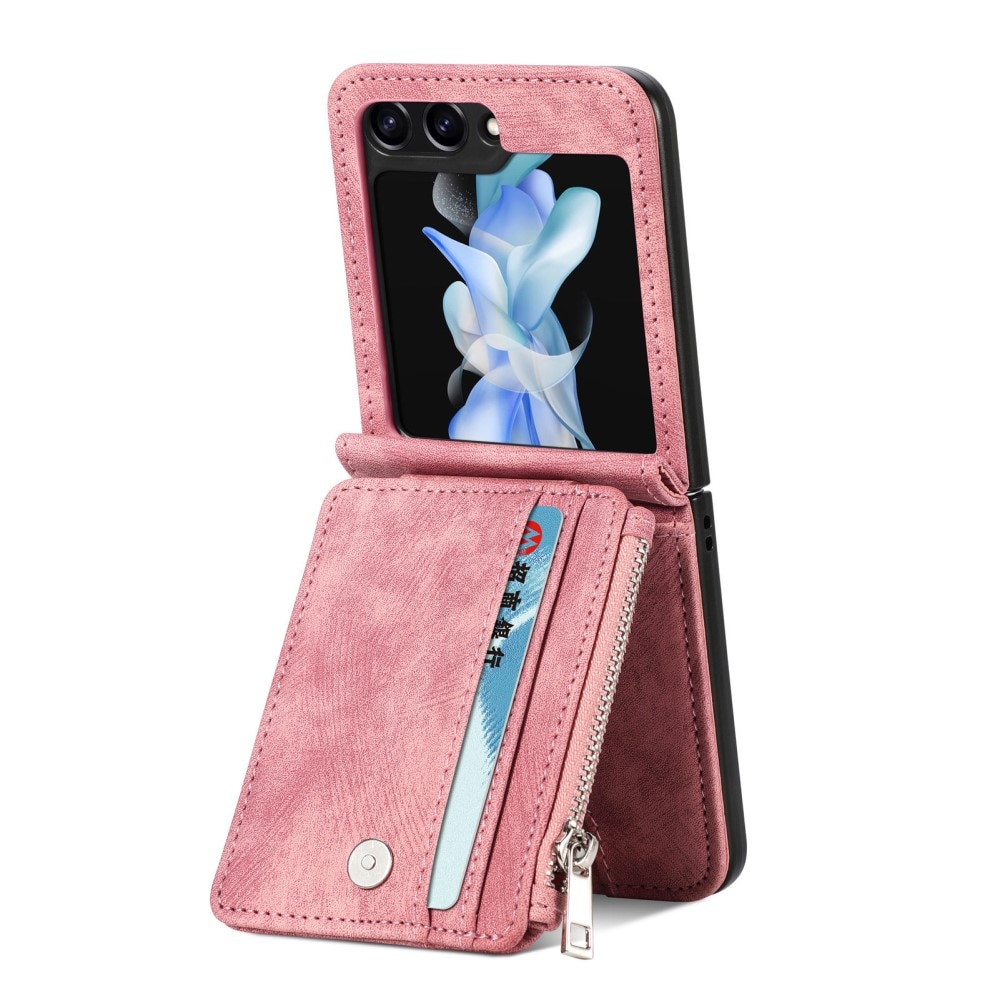 Mobilveske Multi-slot Zipper Samsung Galaxy Z Flip 5 rosa