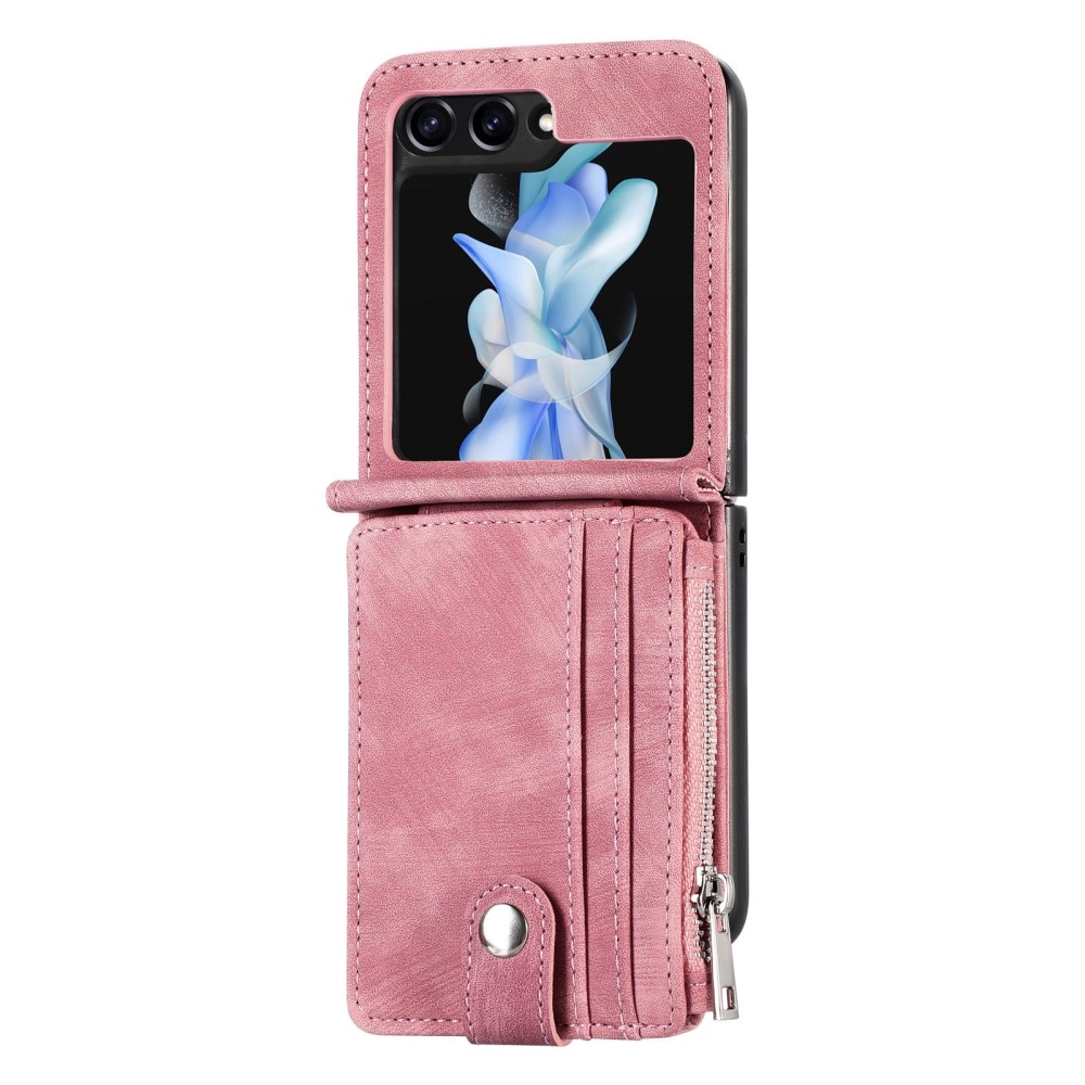 Mobilveske Multi-slot Zipper Samsung Galaxy Z Flip 5 rosa