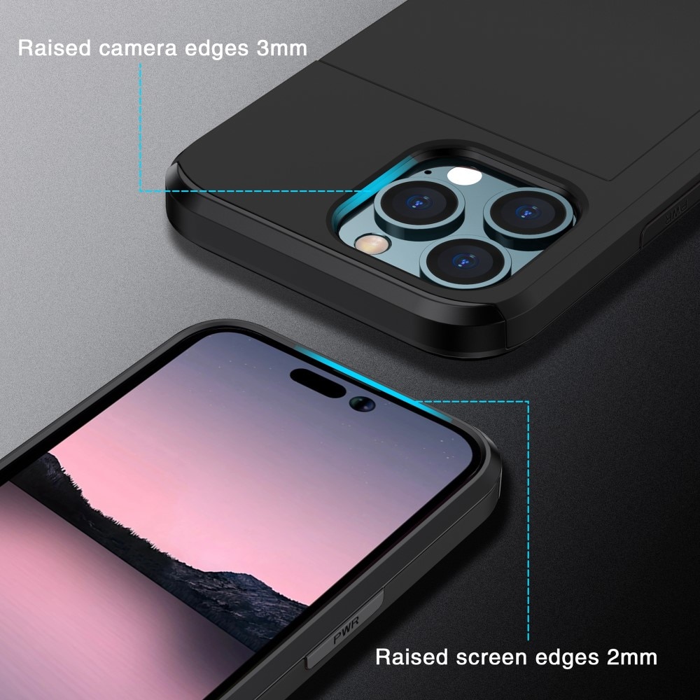 Deksel Kortholder iPhone 15 Pro Svart