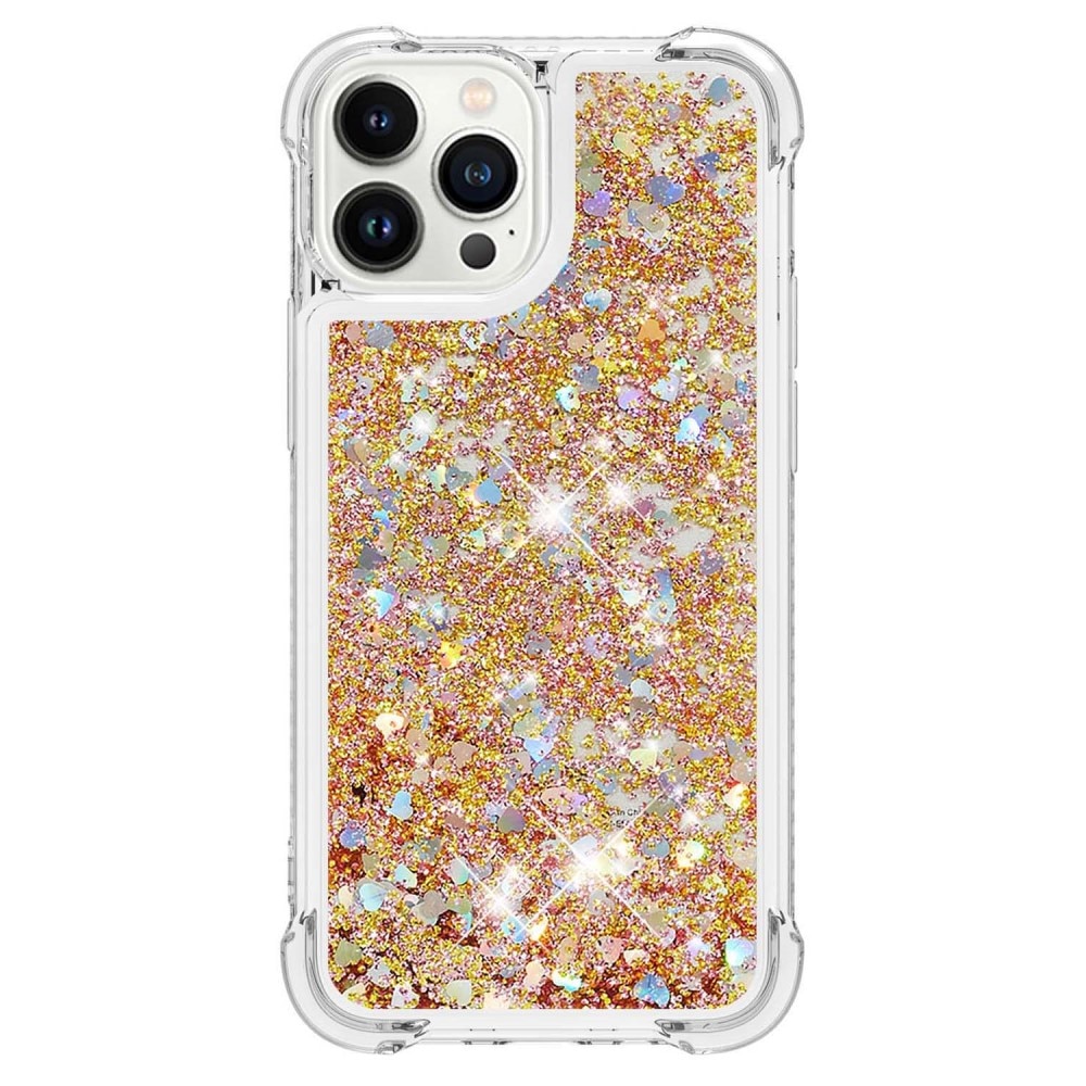 Glitter Powder TPU Deksel iPhone 15 Pro gull