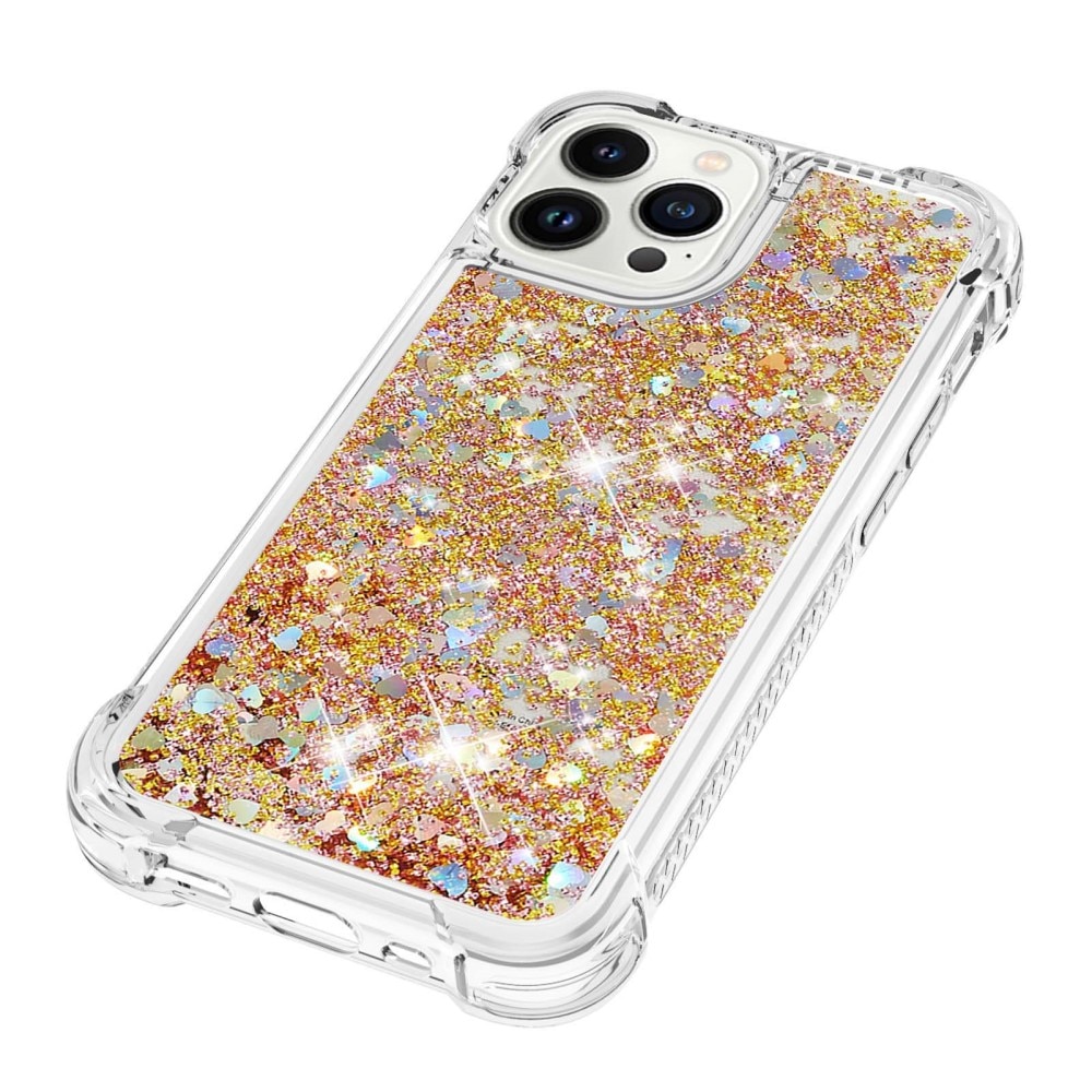 Glitter Powder TPU Deksel iPhone 15 Pro gull