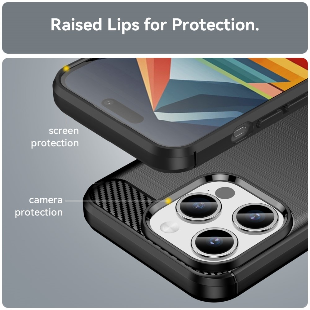 iPhone 15 Pro Deksel TPU Brushed Svart