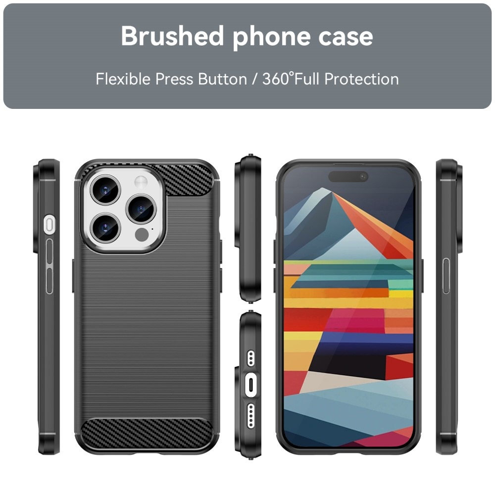 iPhone 15 Pro Deksel TPU Brushed Svart