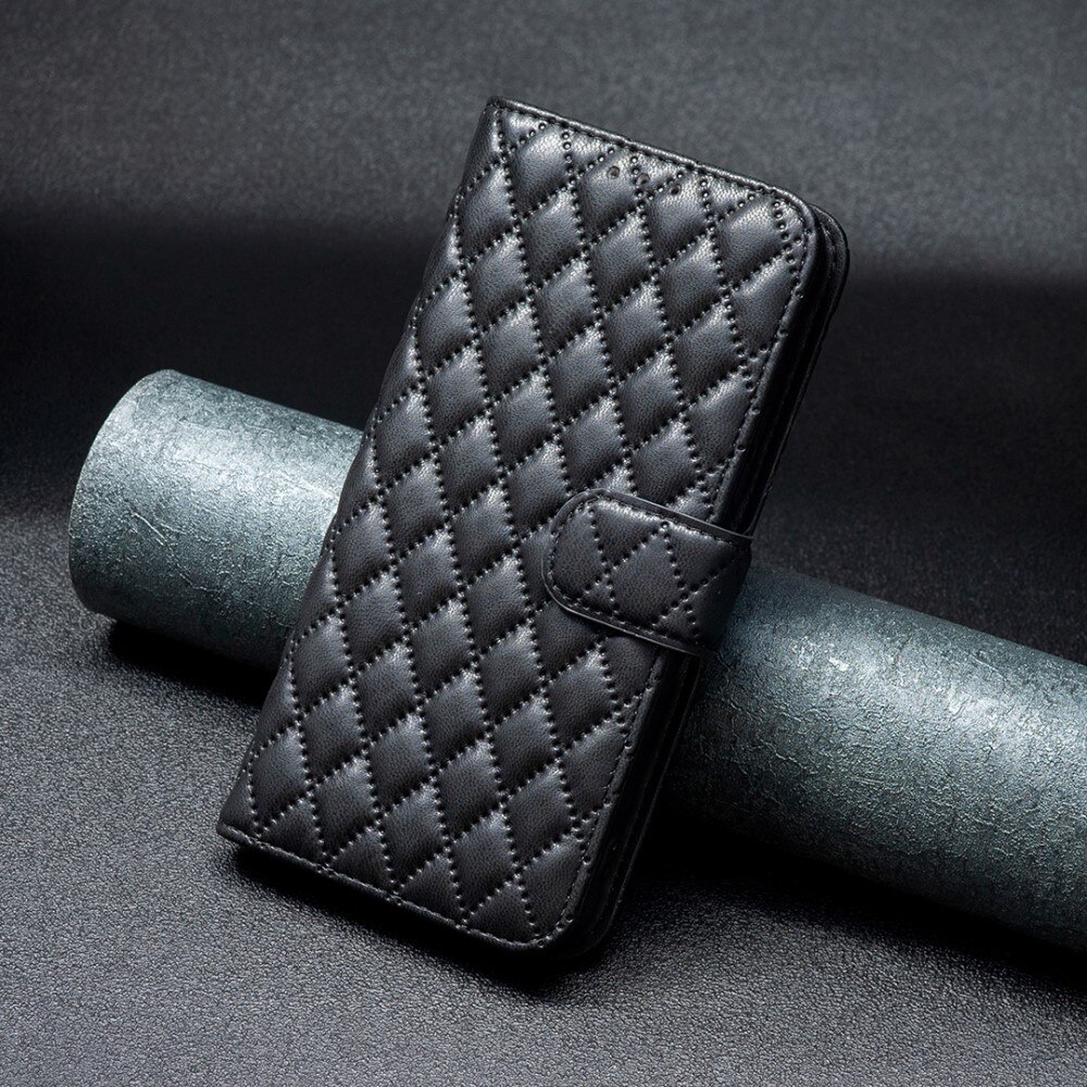 Lommebokdeksel iPhone 15 Quilted svart