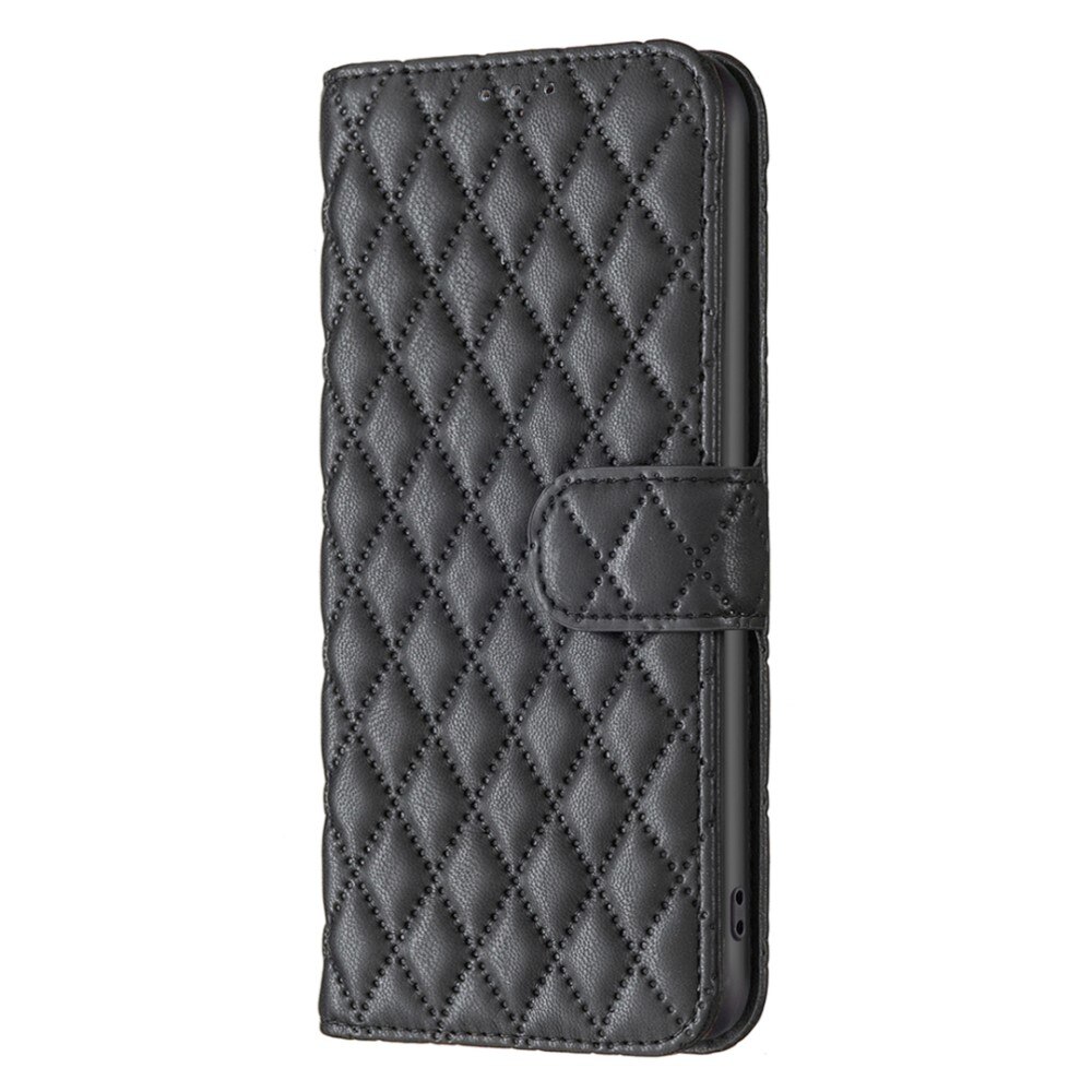 Lommebokdeksel iPhone 15 Quilted svart