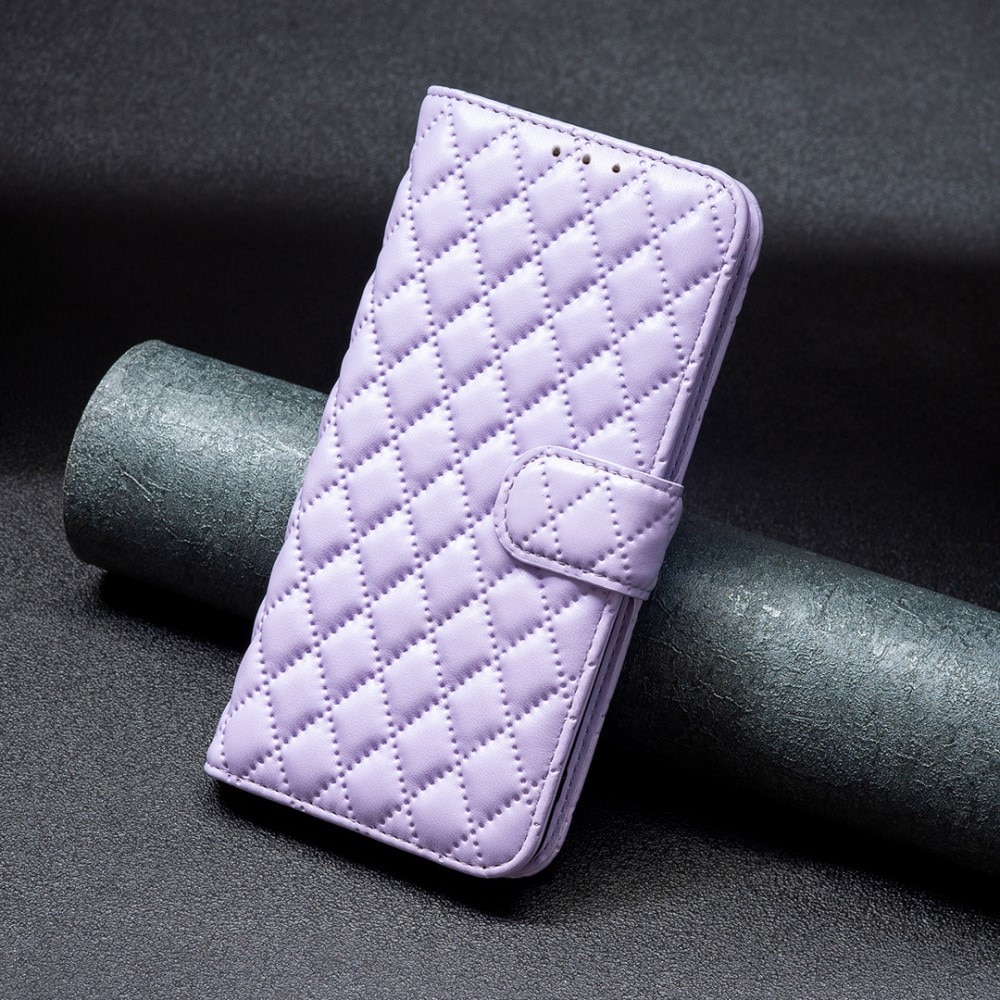Lommebokdeksel iPhone 15 Quilted lilla