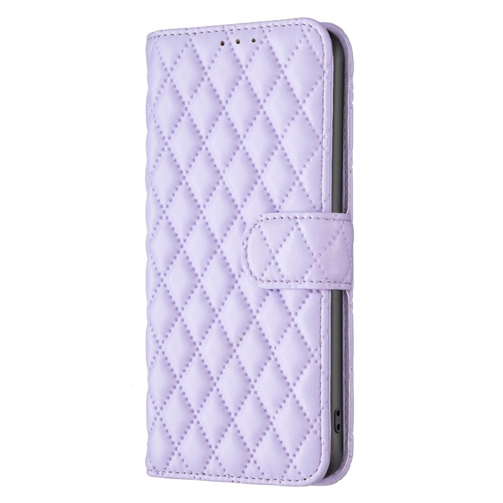Lommebokdeksel iPhone 15 Quilted lilla