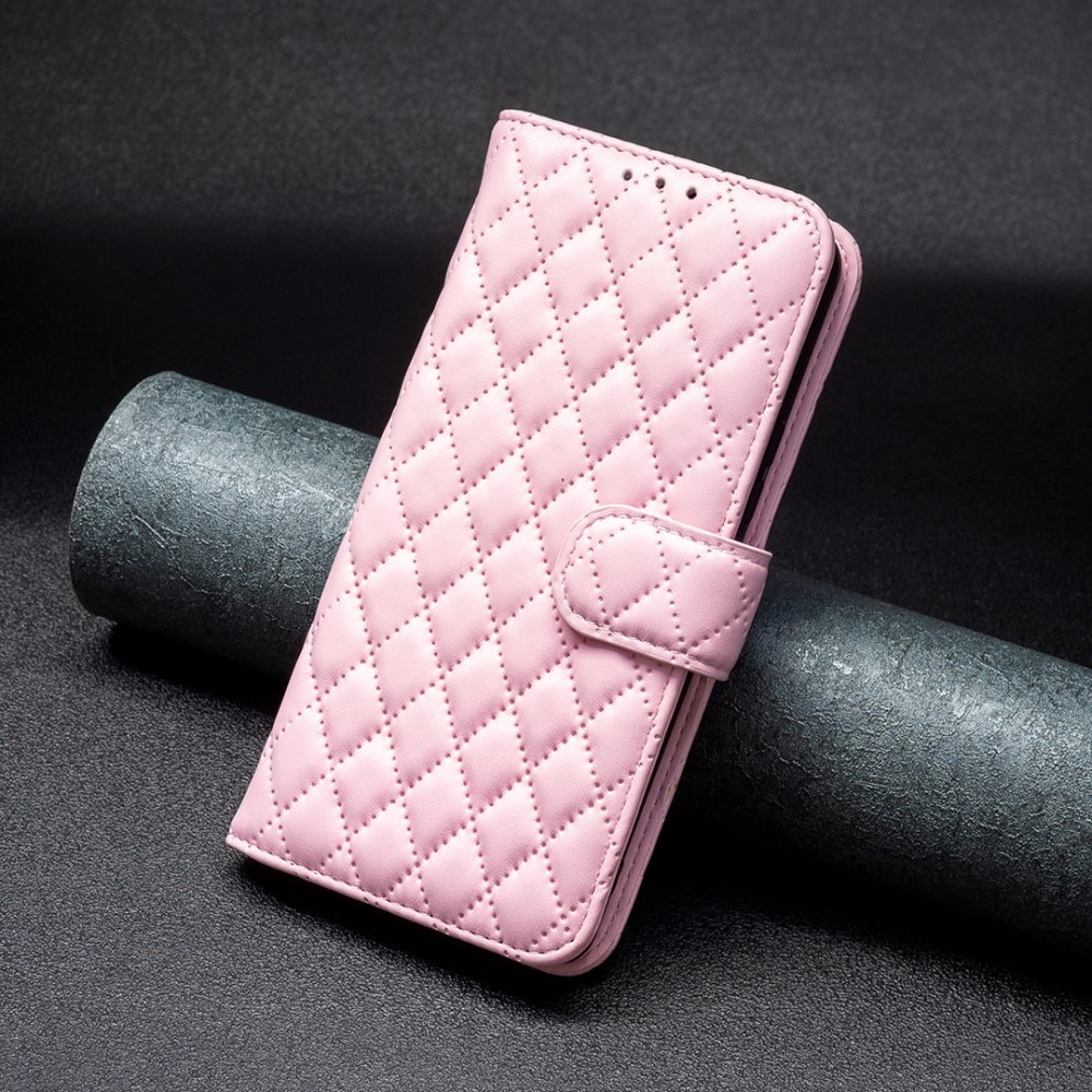 Lommebokdeksel iPhone 15 Quilted rosa