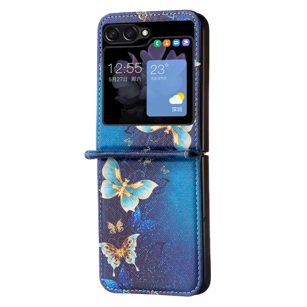Lærdeksel Samsung Galaxy Z Flip 5 Blue Butterflies