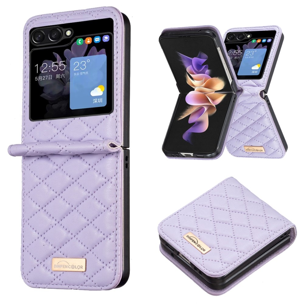 Deksel Samsung Galaxy Z Flip 5 Quilted lilla