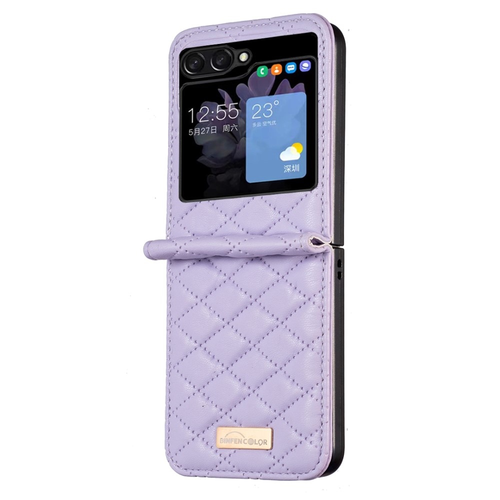 Deksel Samsung Galaxy Z Flip 5 Quilted lilla