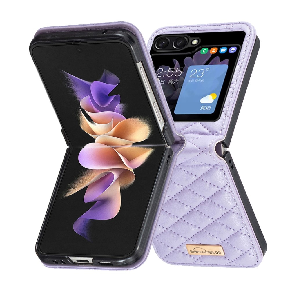 Deksel Samsung Galaxy Z Flip 5 Quilted lilla