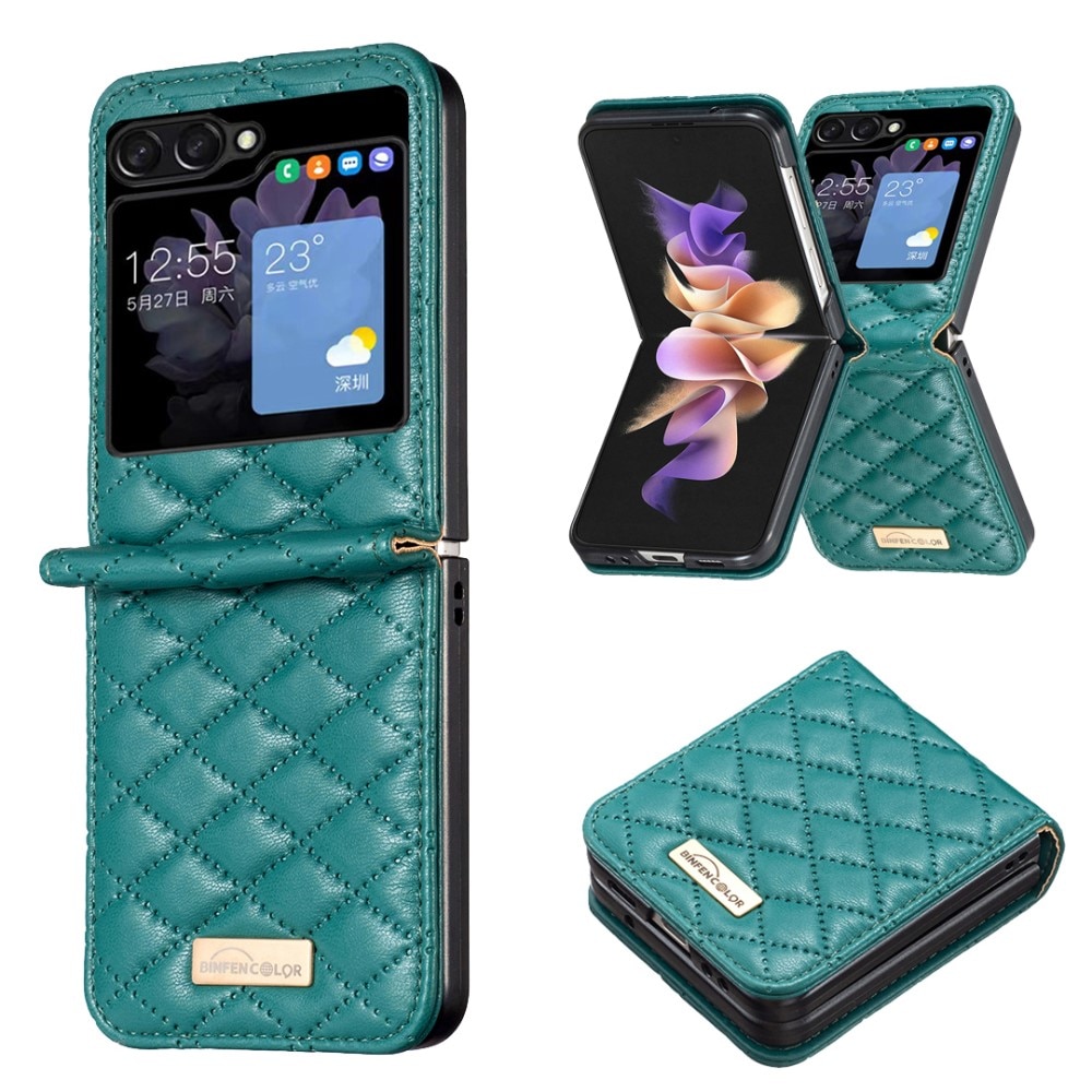 Deksel Samsung Galaxy Z Flip 5 Quilted grønn