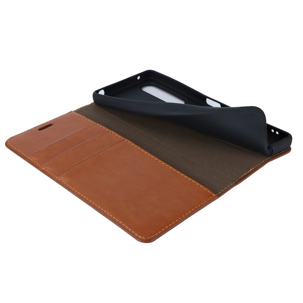 Mobiletui Ekte Lær Sony Xperia 1 V Brun