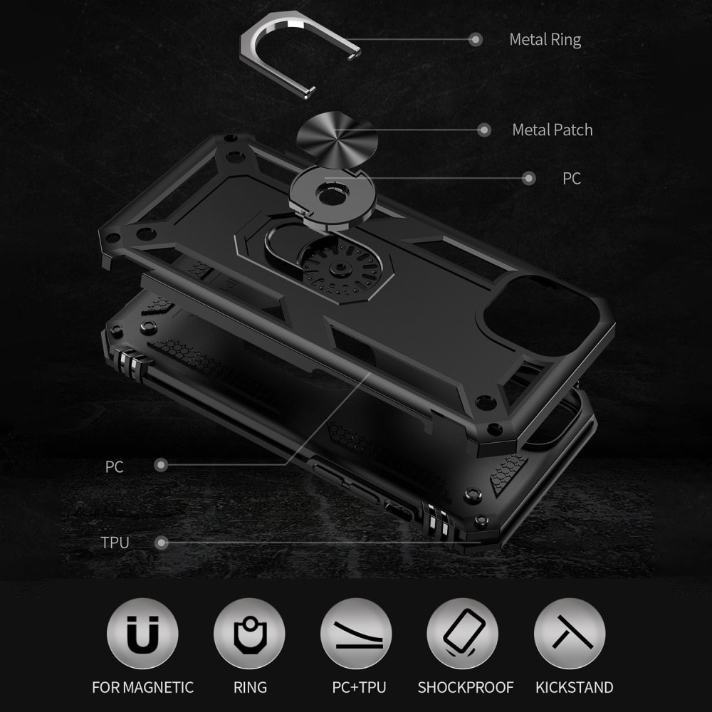 Hybriddeksel Tech Ring iPhone 15 Plus svart
