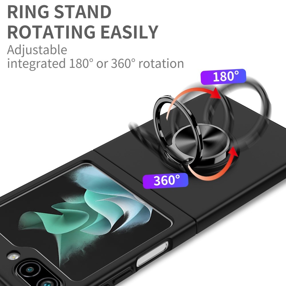 Samsung Galaxy Z Flip 5 Deksel magnetisk ringholder svart
