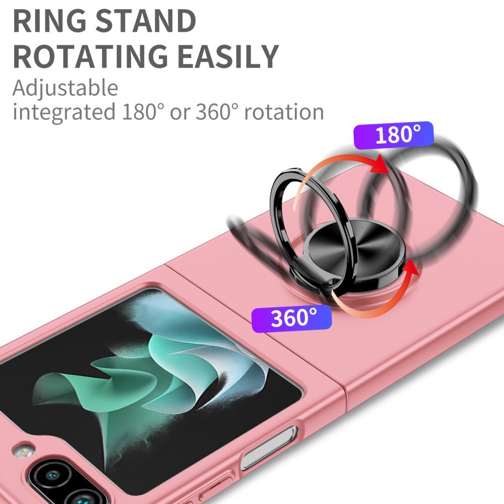 Samsung Galaxy Z Flip 5 Deksel magnetisk ringholder rosa