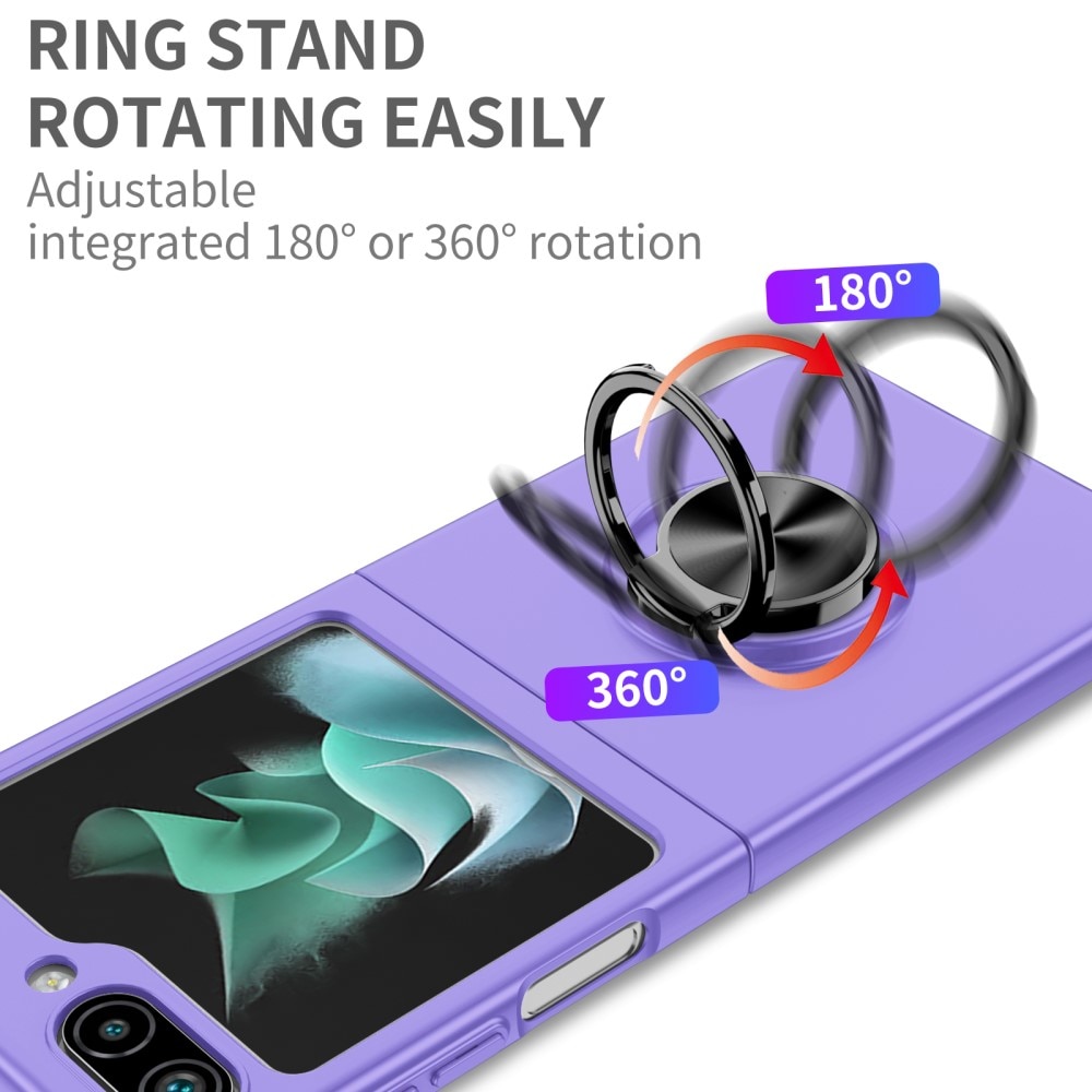 Samsung Galaxy Z Flip 5 Deksel magnetisk ringholder lilla