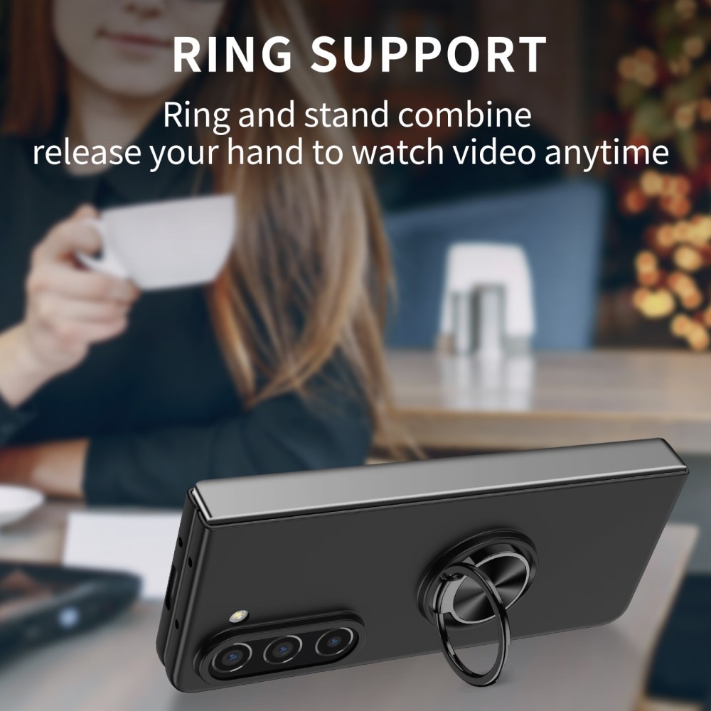 Samsung Galaxy Z Fold 5Deksel magnetisk ringholder svart