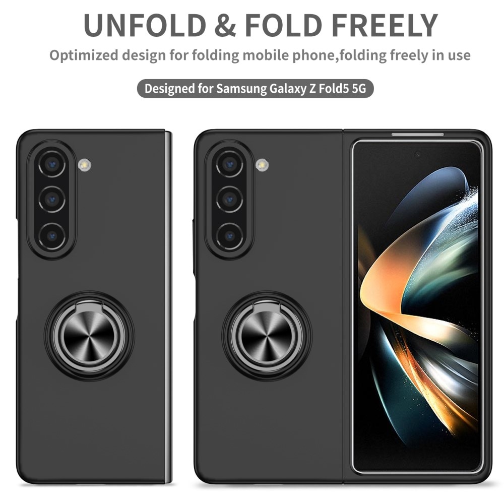 Samsung Galaxy Z Fold 5Deksel magnetisk ringholder svart