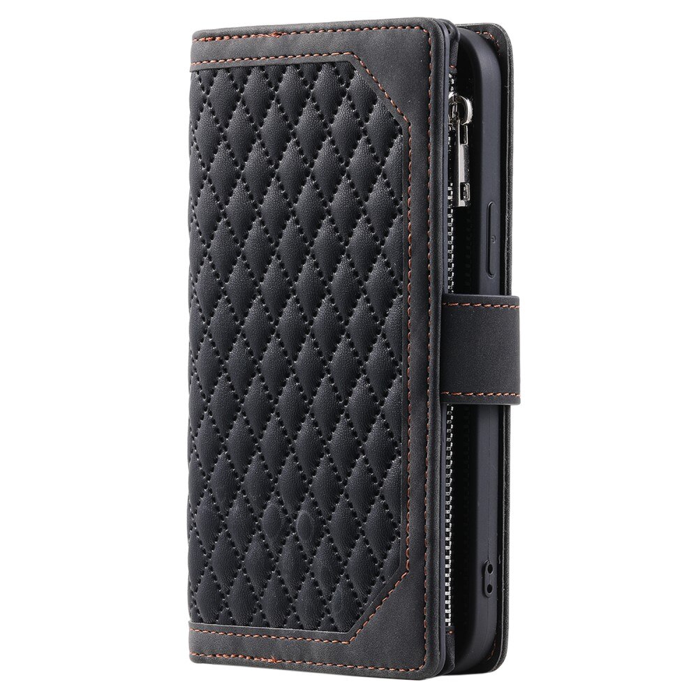 Lommebokveske iPhone 15 Quilted Svart
