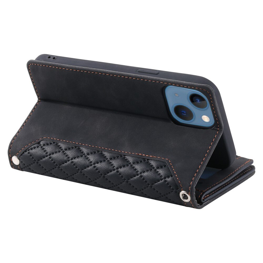 Lommebokveske iPhone 15 Quilted Svart