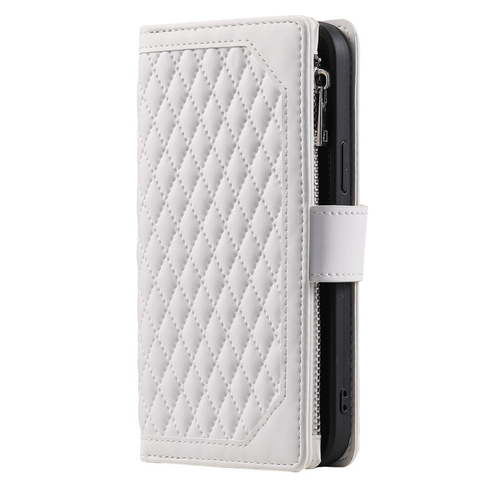 Lommebokveske iPhone 15 Quilted Hvit