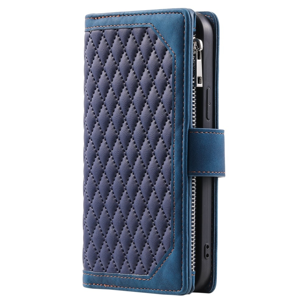 Lommebokveske iPhone 15 Plus Quilted blå