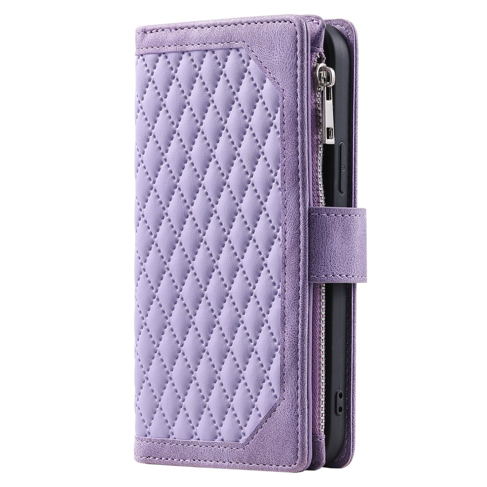Lommebokveske iPhone 15 Plus Quilted lilla