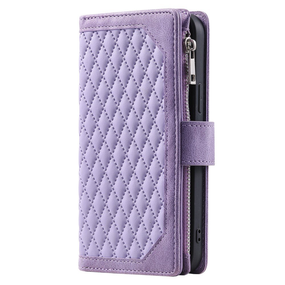 Lommebokveske iPhone 15 Plus Quilted Lilla